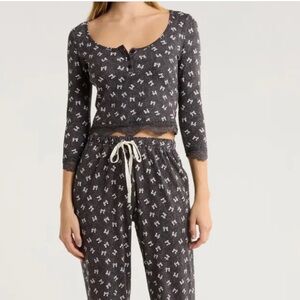 Free People Charcoal Print Pajama Set